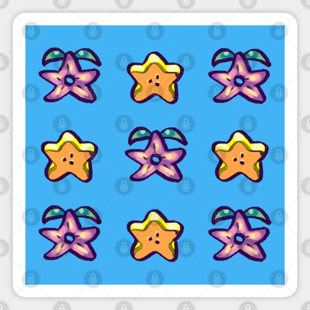 stardew stardrop and starfruit pattern Magnet by mudwizard